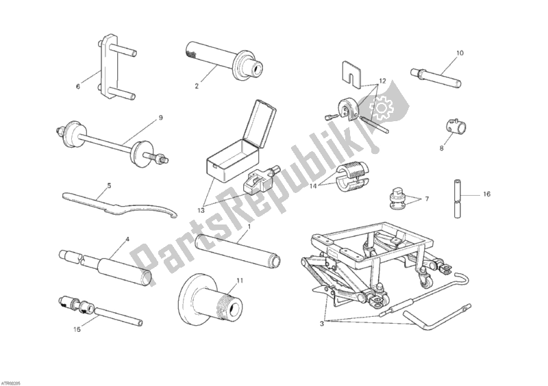 All parts for the Workshop Service Tools, Frame of the Ducati Superbike 848 USA 2009